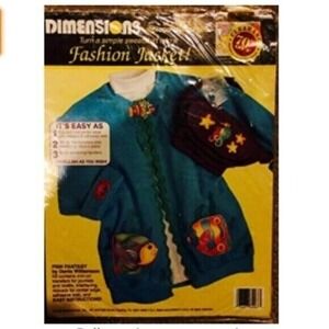 Vintage Dimensions Fish Fantasy Fashion Jacket Sweatshirt Craft Kit Iron Ons New